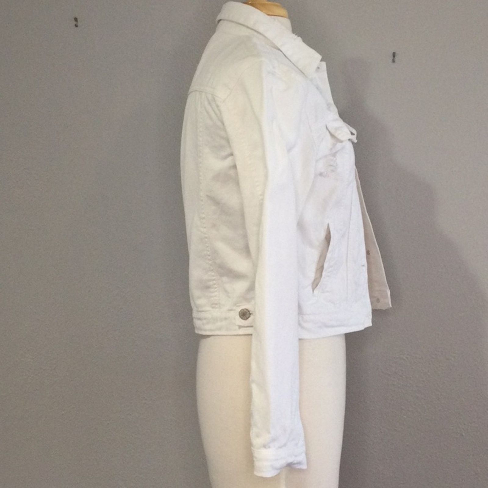 Other Love Tree Denim White Distressed Jean Jacket Small Size S / US 4 / IT 40 - 5 Thumbnail