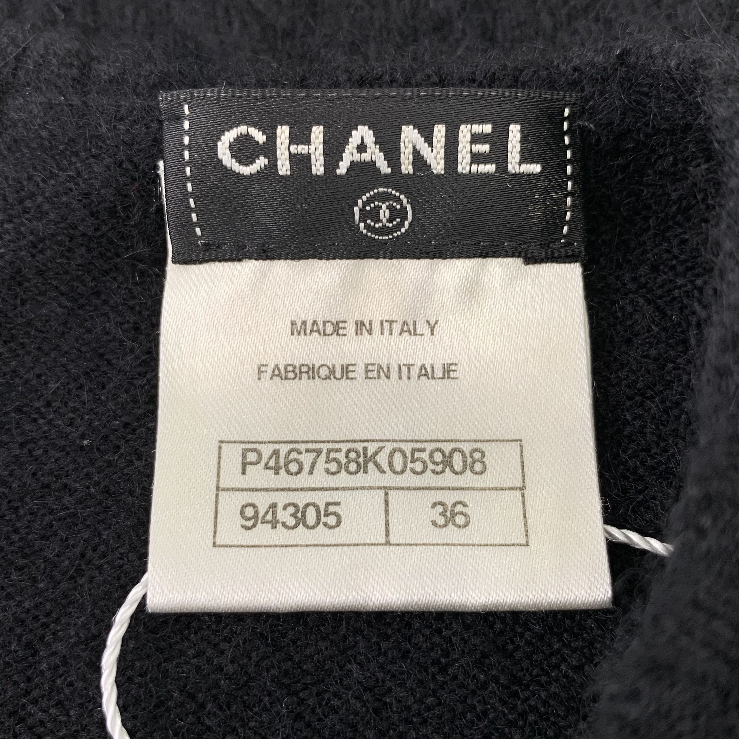 Chanel Chanel Black Bow-Detail Cashmere Knit Top (Size XS) Size XS / US 0-2 / IT 36-38 - 4 Thumbnail