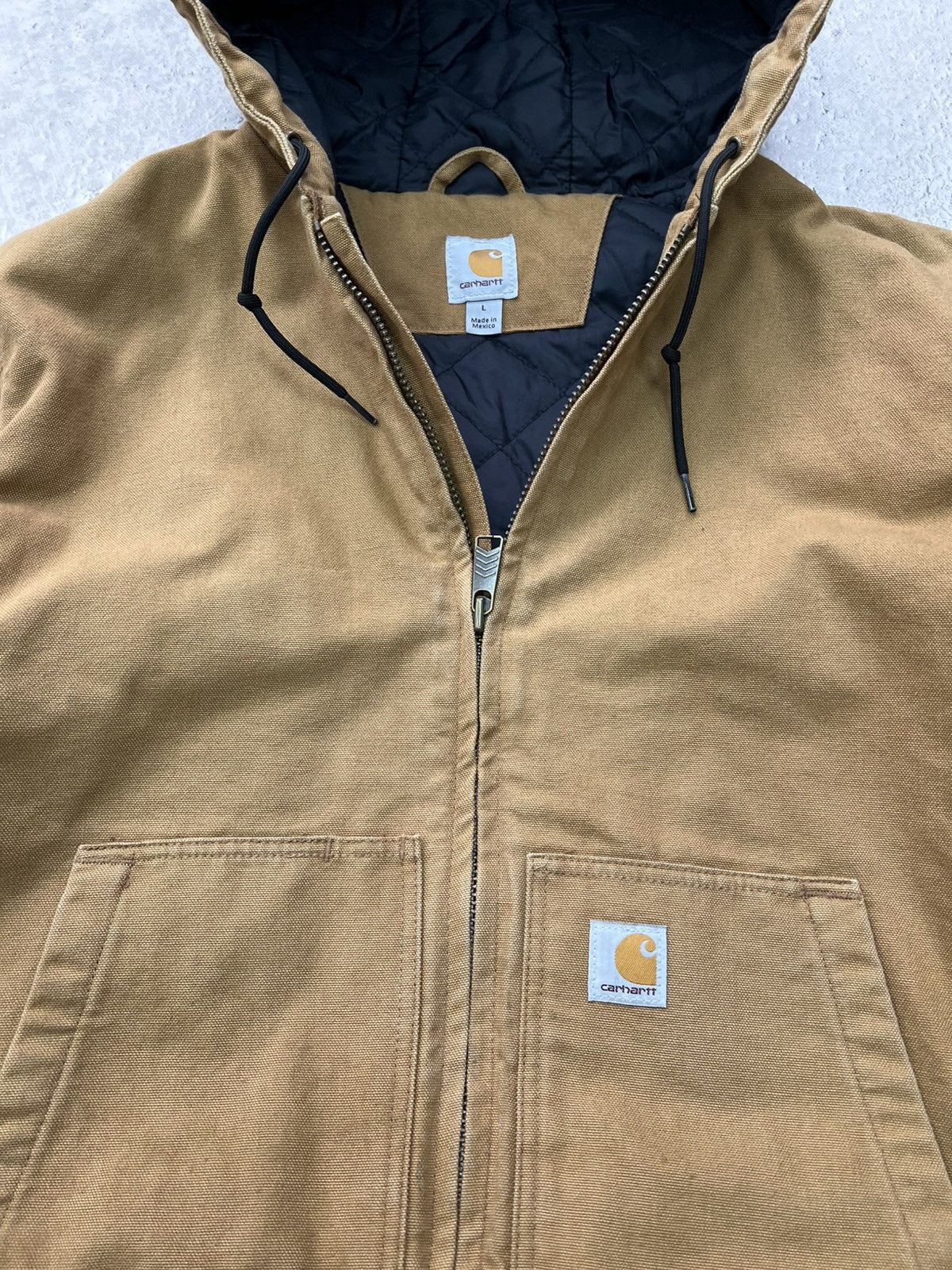 Carhartt × Vintage 90's Faded Black Vintage Carhartt Active Jacket JR105 Size US L / EU 52-54 / 3 - 5 Thumbnail