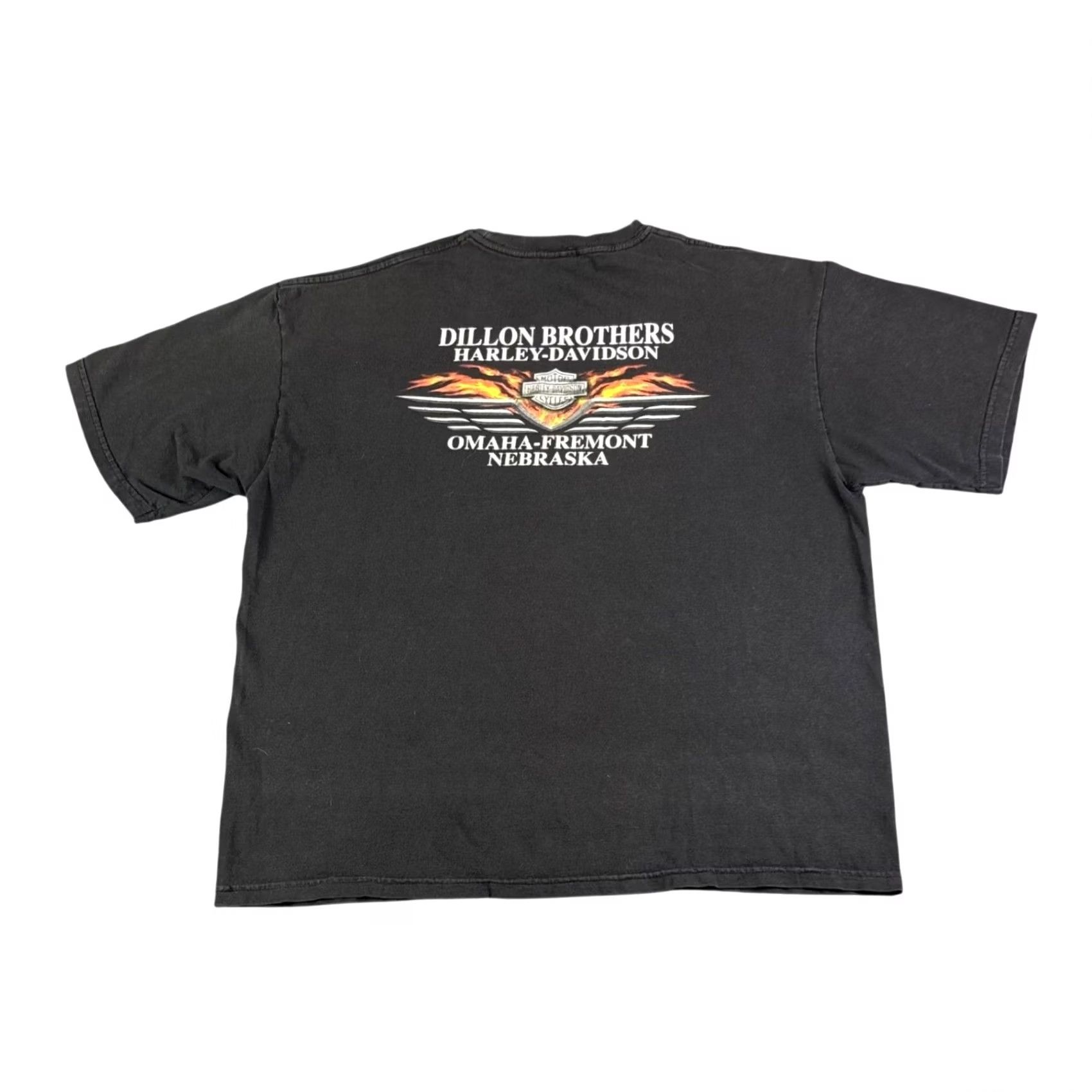 Harley Davidson VINTAGE Harley-Davidson T-Shirt XL Black Dillon Brothers Omaha Nebraska Graphic Print Crew Neck Short Sleeve Men Size US XL / EU 56 / 4 - 3 Thumbnail