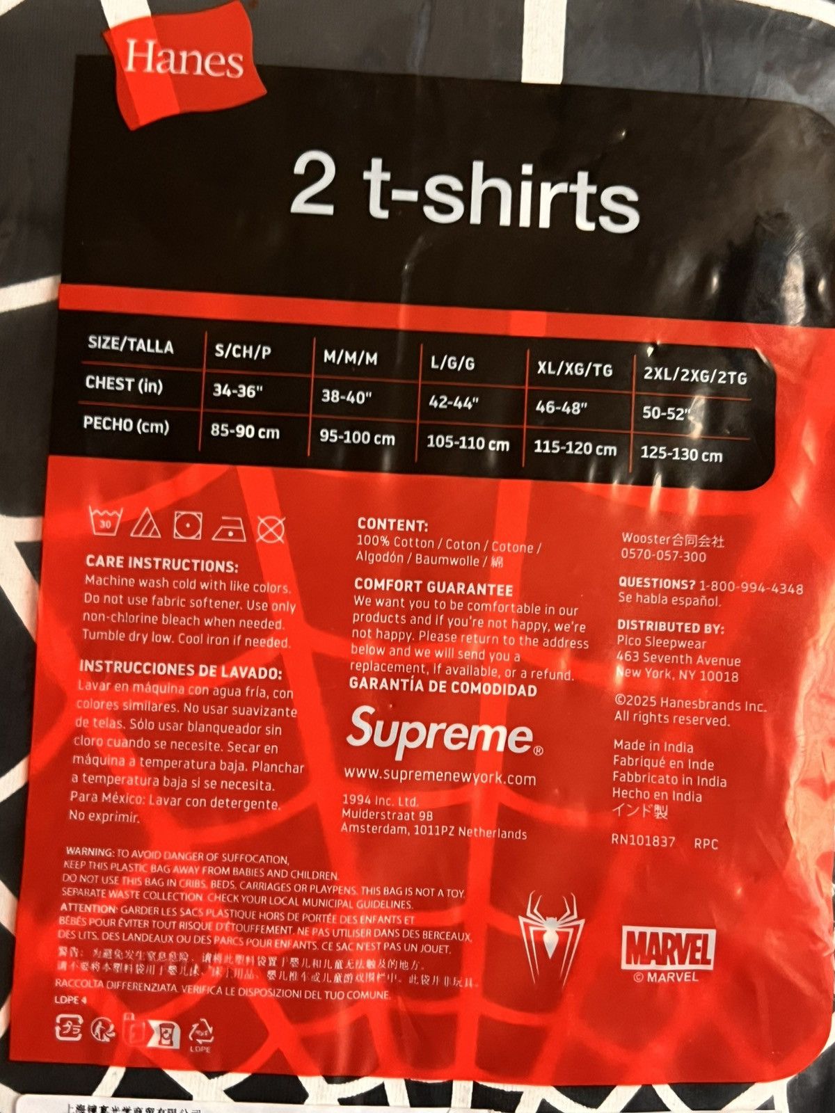 Supreme XL Supreme Marvel Spider-Man Web hanes t-shirt black venom Size US XL / EU 56 / 4 - 11 Thumbnail