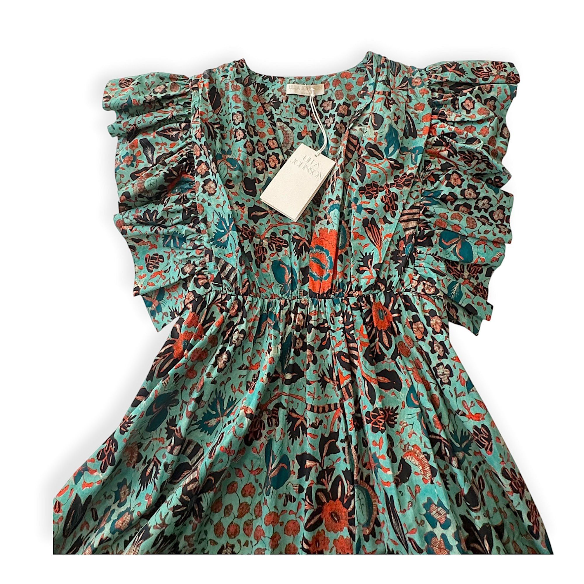 Ulla Johnson Ulla Johnson Delila Dress Jade Floral Print Cotton Midi Size Size S / US 4 / IT 40 - 5 Thumbnail
