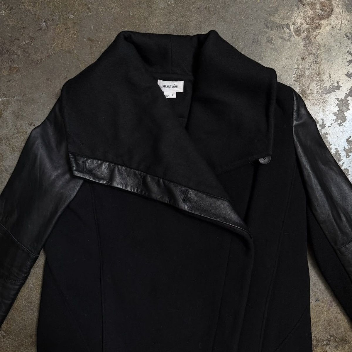 Helmut Lang HELMUT LANG WOOL/LAMB SKIN TRENCH - BLACK - S Size S / US 4 / IT 40 - 3 Thumbnail