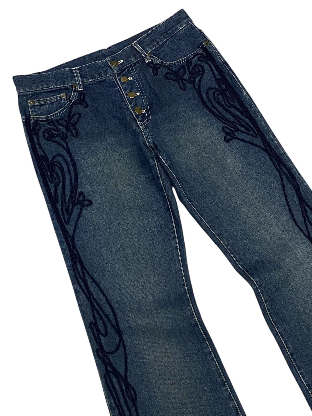Tornado Mart 💃Tornado Mart Embroidery Tribal Denim Flare Jeans Size 30" / US 8 / IT 44 - 6 Thumbnail