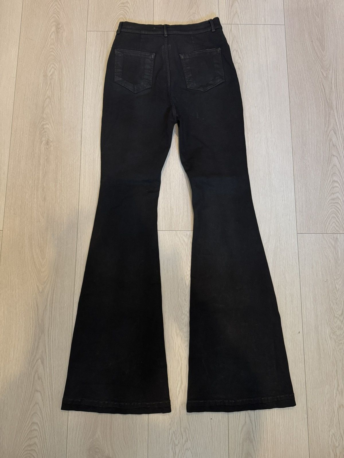 Rick Owens Drkshdw Rick Owens Black Whiskered Flared Jeans Size US 31 - 12 Thumbnail