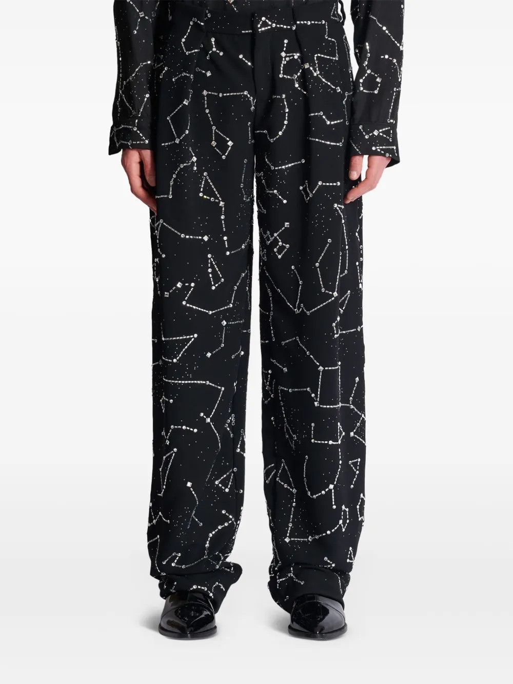Balmain o1s1wg110126 Constellation Embroidered Trousers in Black Size US 30 / EU 46 - 6 Thumbnail