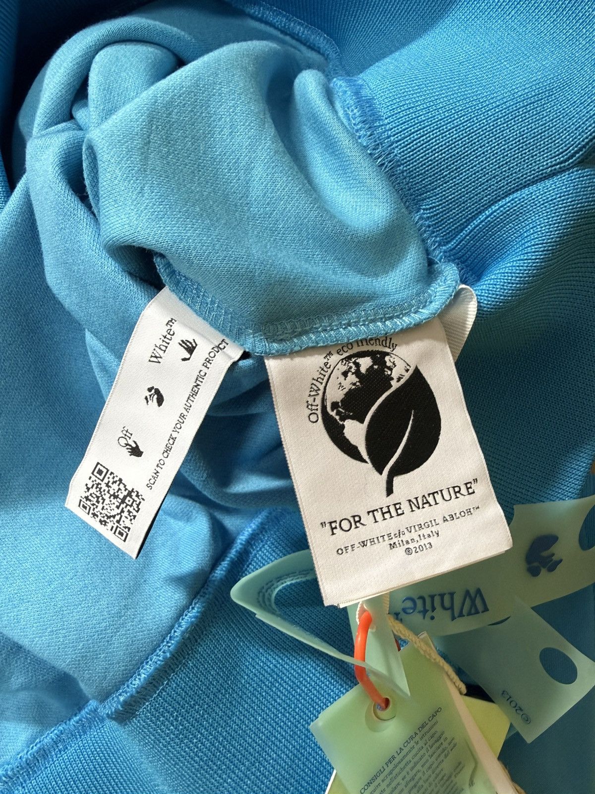 Off-White Off-White Hand Logo Hoodie Blue Size US L / EU 52-54 / 3 - 8 Thumbnail
