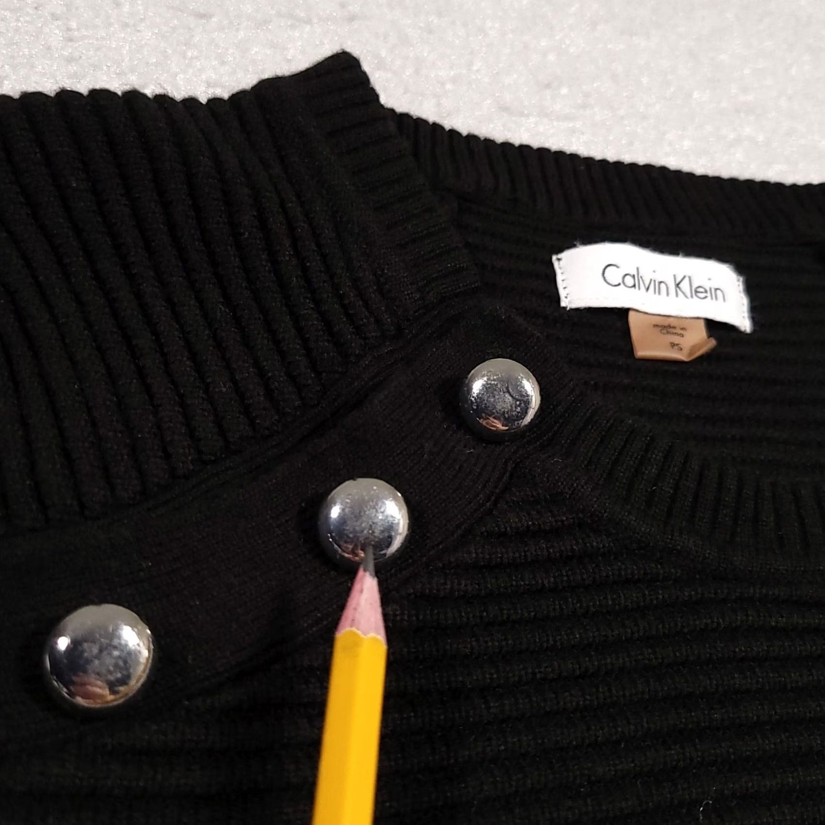 Calvin Klein Calvin Klein Sweater Dress PS Striped Black Knit 3/4 Sleeve Women Small Petite Knitted Knee Length Multicolor Striped Calf? Size S / US 4 / IT 40 - 6 Thumbnail