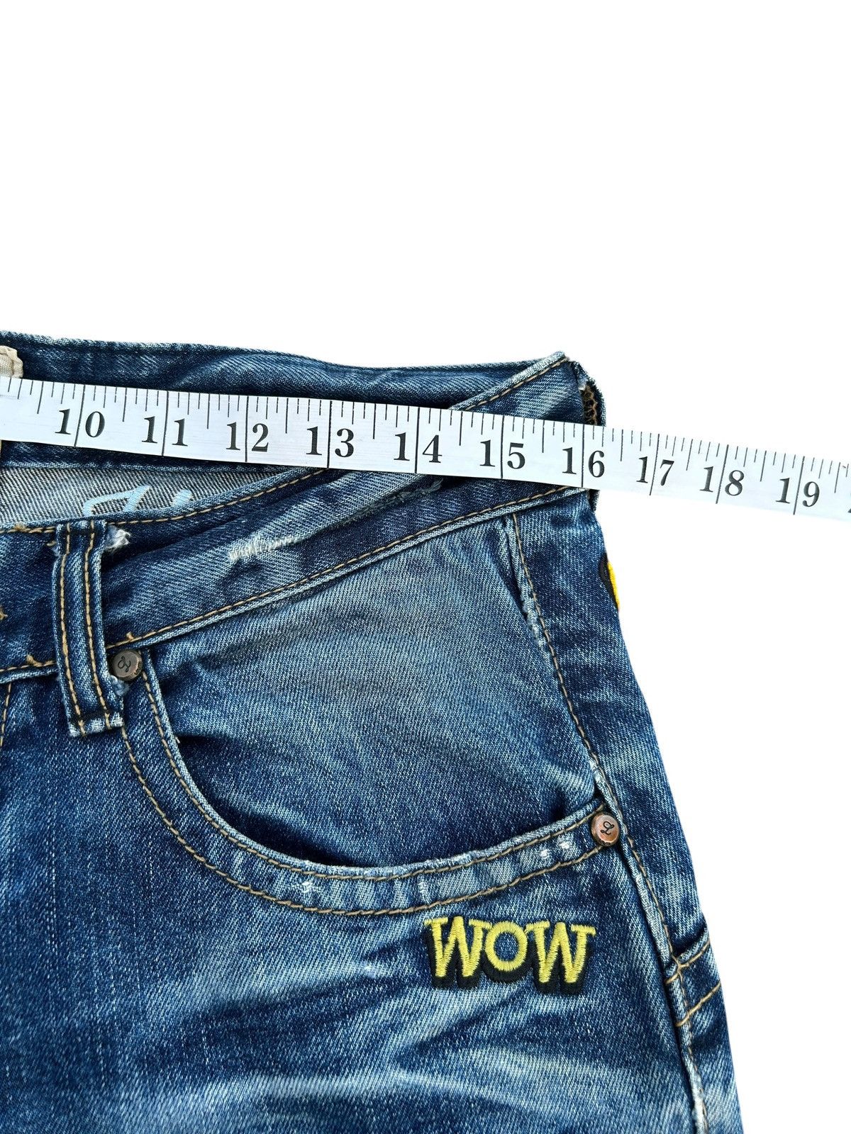 Kapital Yoshitomo Nara Lolita Vintage Distressed Denim Jeans Size US 32 / EU 48 - 14 Thumbnail