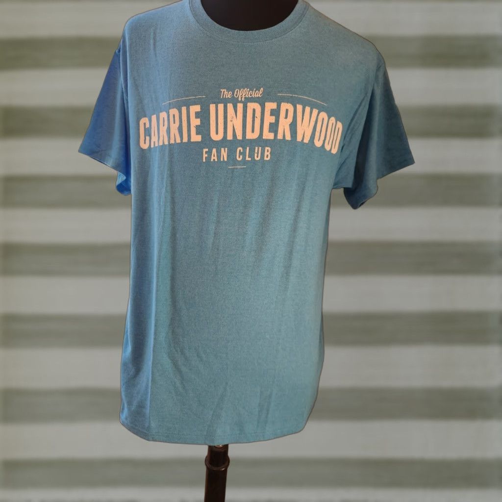 Gildan The Official Carrie Underwood Fan Club Blue Short Sleeve T Shirt L Men Large Crew Neck T-Shirt Graphic Print Polyester Cotton Color Blue Size US L / EU 52-54 / 3 - 1 Preview