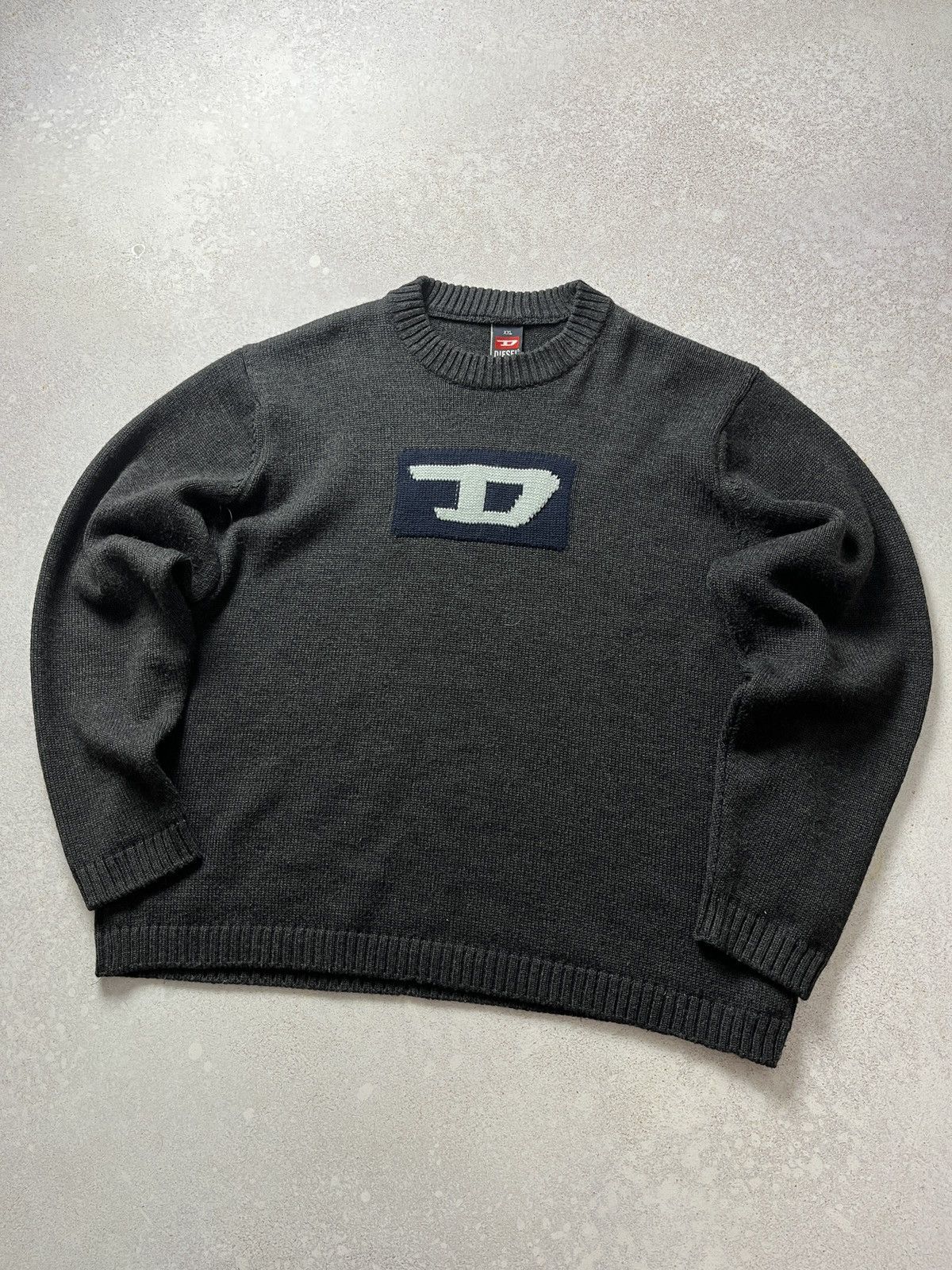 Diesel Diesel Vintage Knit Men's Sweater 90s Big Logo Avant-garde Size US XXL / EU 58 / 5 - 2 Thumbnail