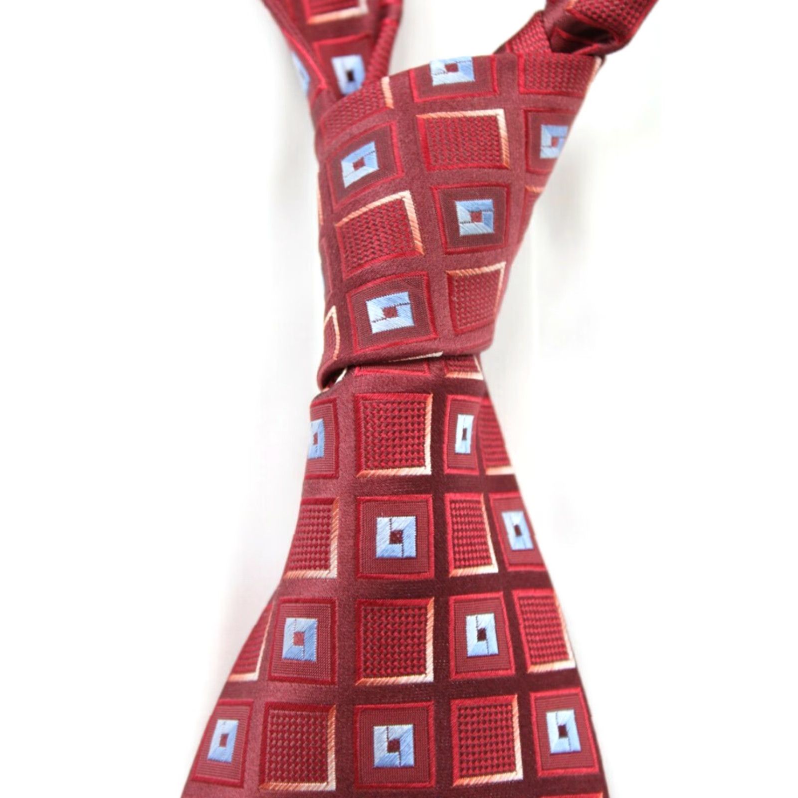 Ermenegildo Zegna Ermenegildo Zegna Silk Necktie Men's Red Geometric 58.5 x 3.75 Stylish Designer Size ONE SIZE - 6 Thumbnail