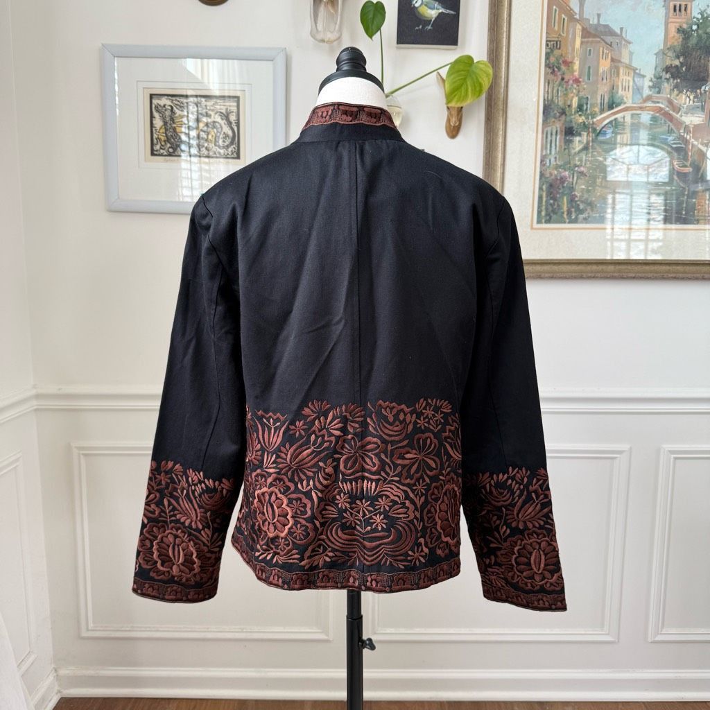 Coldwater Creek NWT Coldwater Creek Black Brown Embroidered Jacket $100 16 Size XXL / US 16-18 / IT 52-54 - 5 Thumbnail