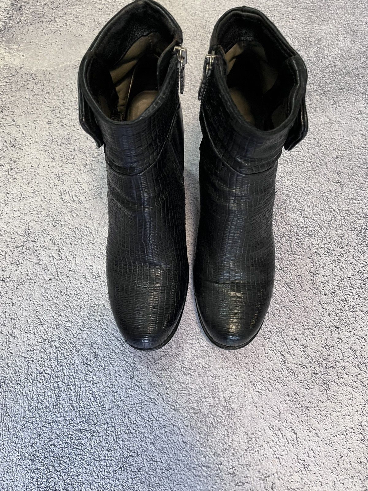 A.S.98 AS.98 Black Textured Leather Block Heel Boots Size 40 Size US 10 / IT 40 - 12 Thumbnail