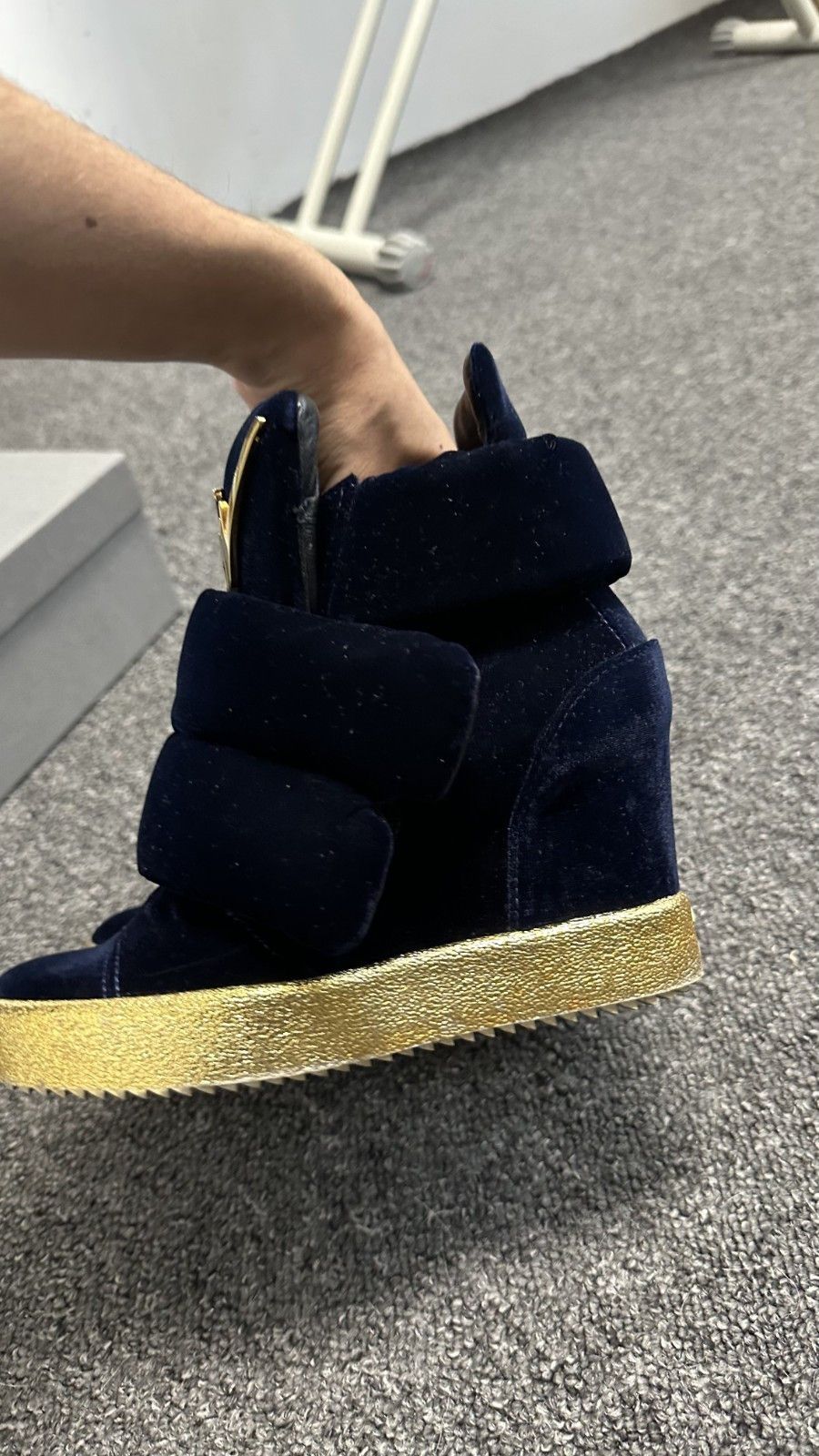 Giuseppe Zanotti Giuseppe Zanotti Blue Velvet High Top Sneakers Isabel Marant Size US 7 / IT 37 - 5 Thumbnail