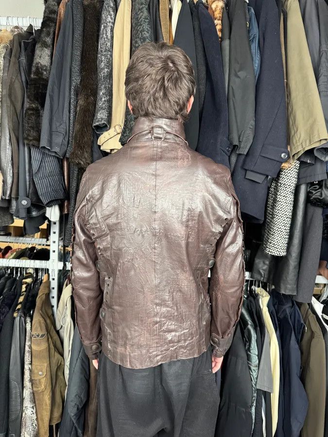 Marithe + Francois Girbaud FW2002 Marithé + François Girbaud Brown Plissed Leather Jacket Size US M / EU 48-50 / 2 - 6 Thumbnail