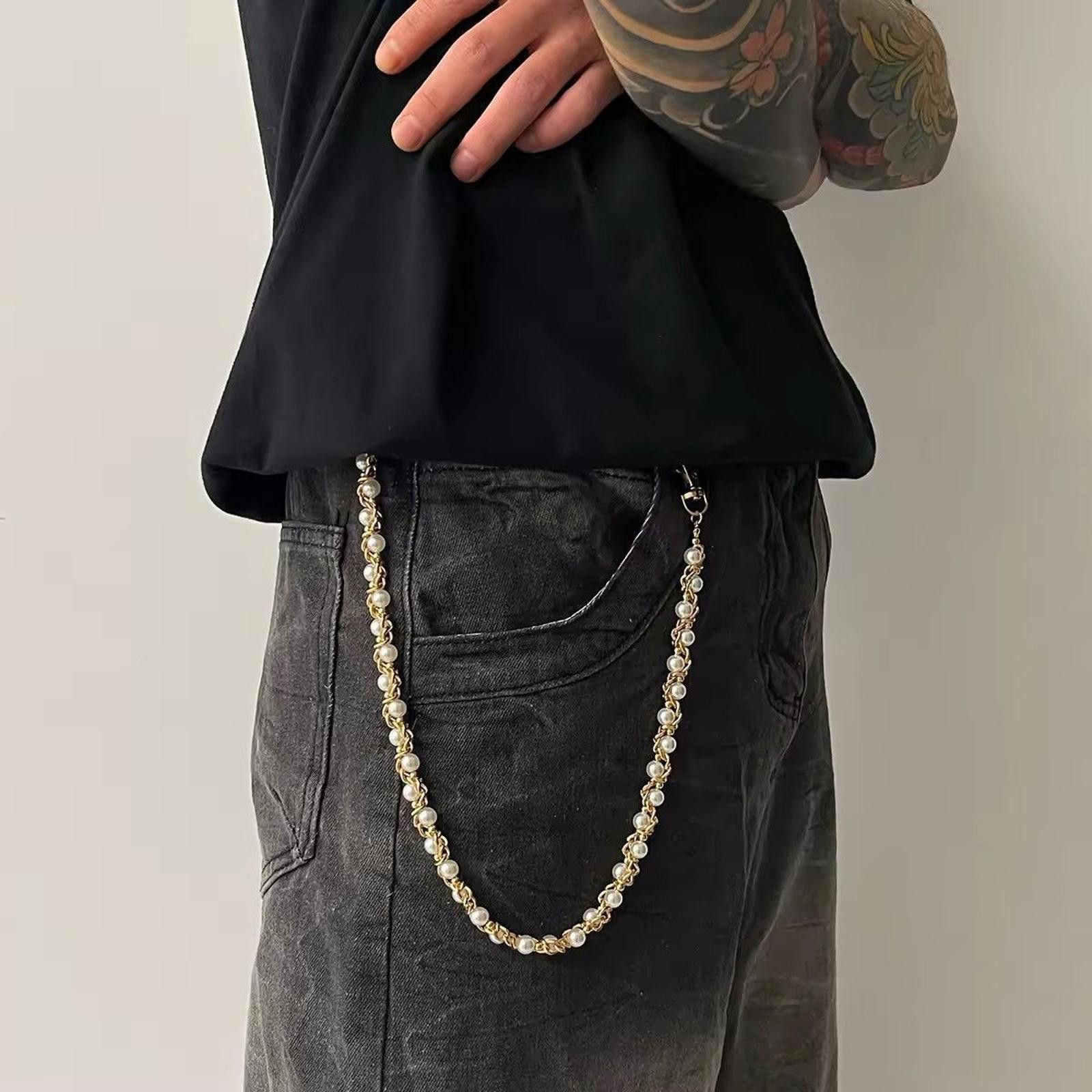 Other Imitation Pearl Wallet Chain, Pants Chain Size ONE SIZE - 4 Thumbnail