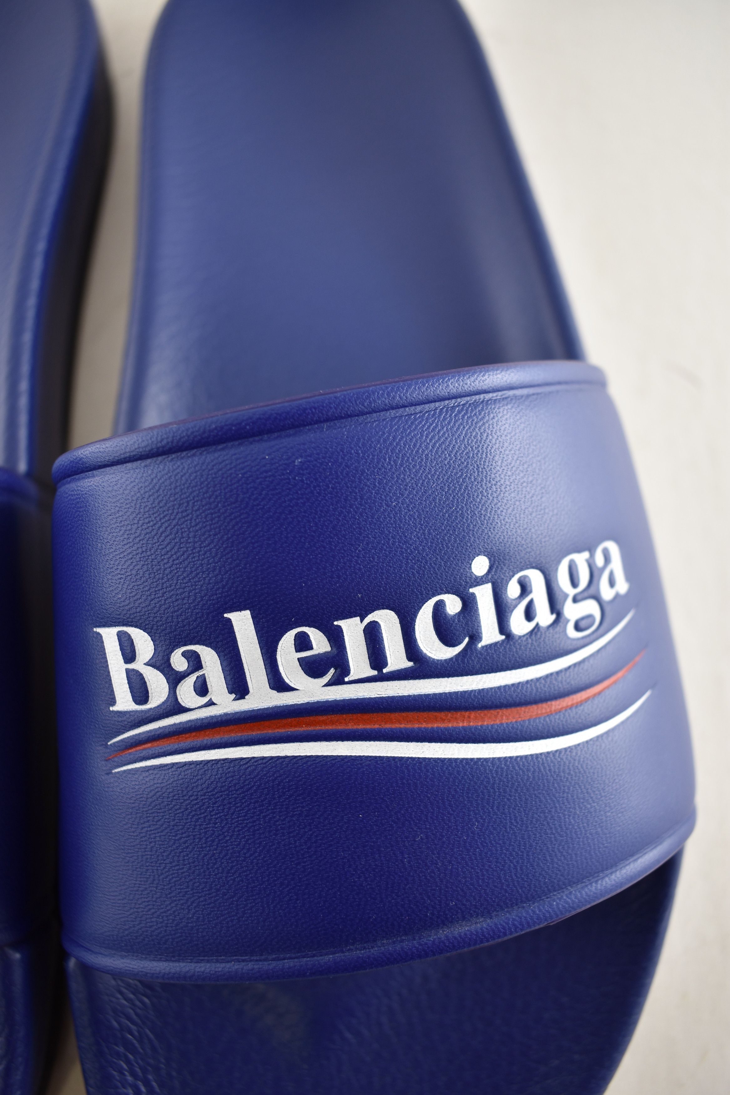 Balenciaga Leather Campaign Logo Slide Pool Sandal Flip Flop Flat 44 11 Size US 11 / EU 44 - 9 Thumbnail