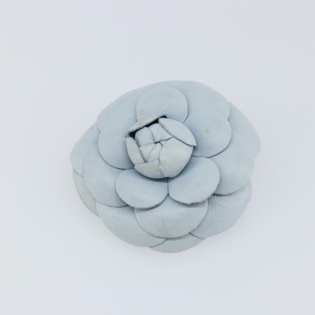 Chanel Chanel Brooch Leather Light Blue CC Size ONE SIZE - 2 Thumbnail