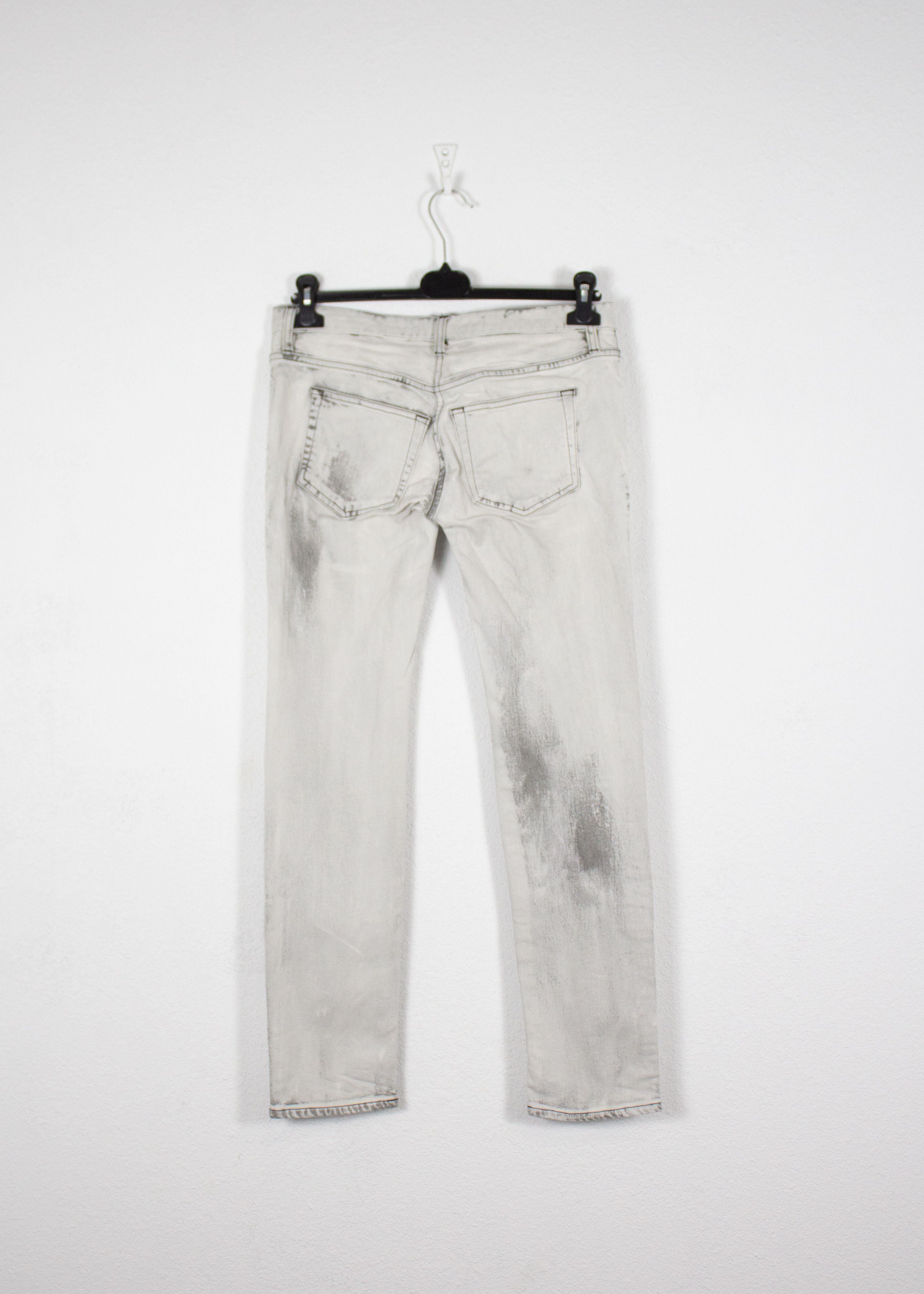 Balmain × Pierre Balmain Womens Balmain Bleach Acid Washed Avant Garde Jeans Y2K Size 26" / US 2 / IT 38 - 6 Thumbnail