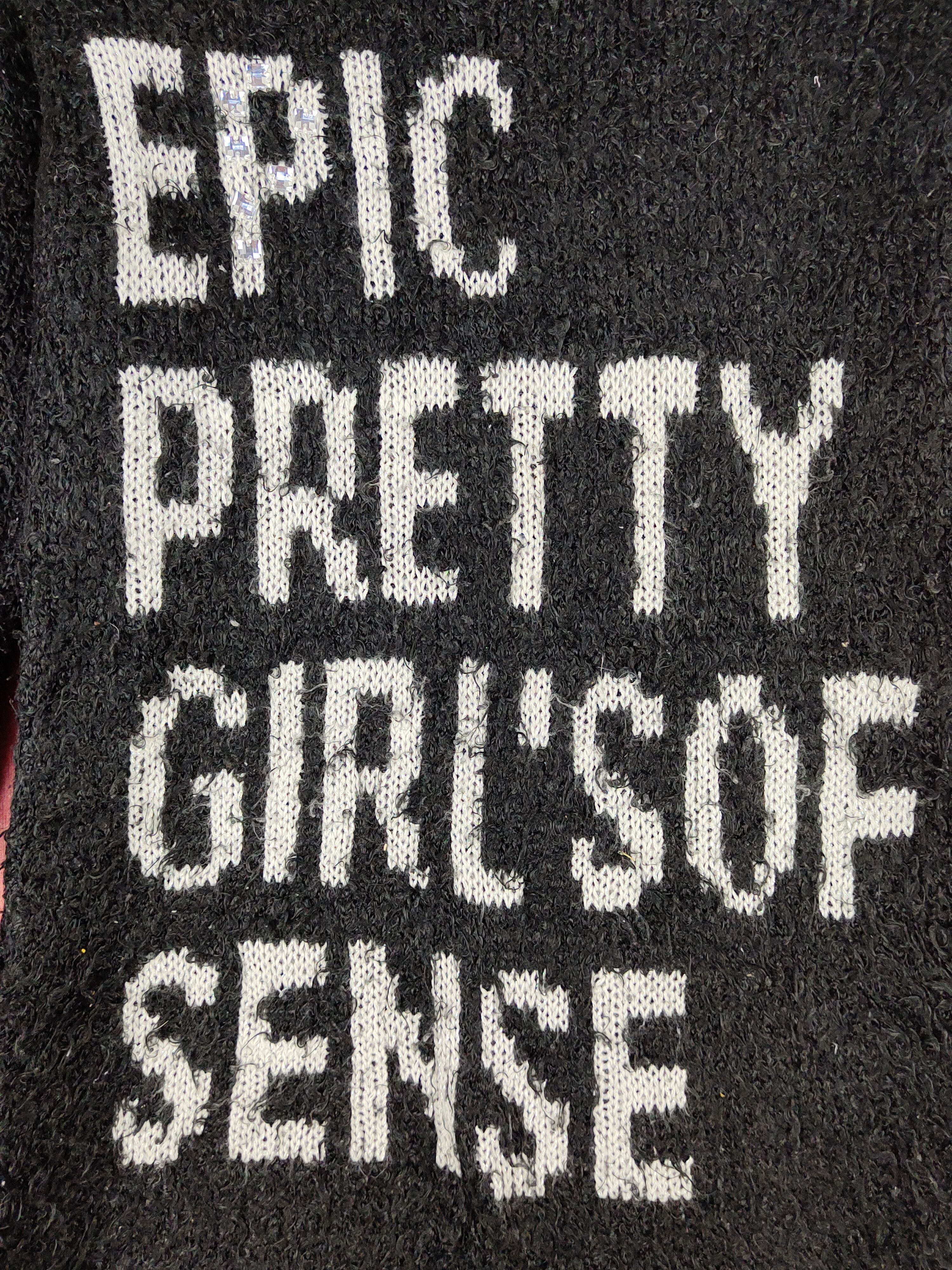 Homespun Knitwear Pink Latte Black Fur shaggy Mohair Knitwear #S2280 Size XS / US 0-2 / IT 36-38 - 3 Thumbnail