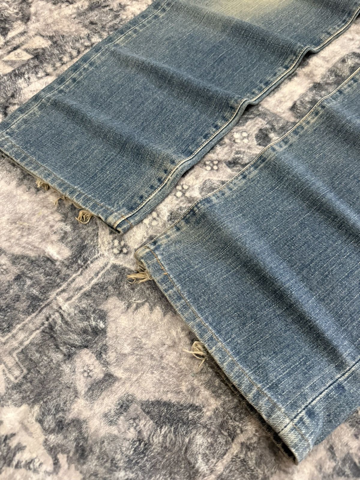 Japanese Brand EDWIN 505 Muddy Wash Selvedge Jeans Straight Loose Size US 32 / EU 48 - 11 Thumbnail