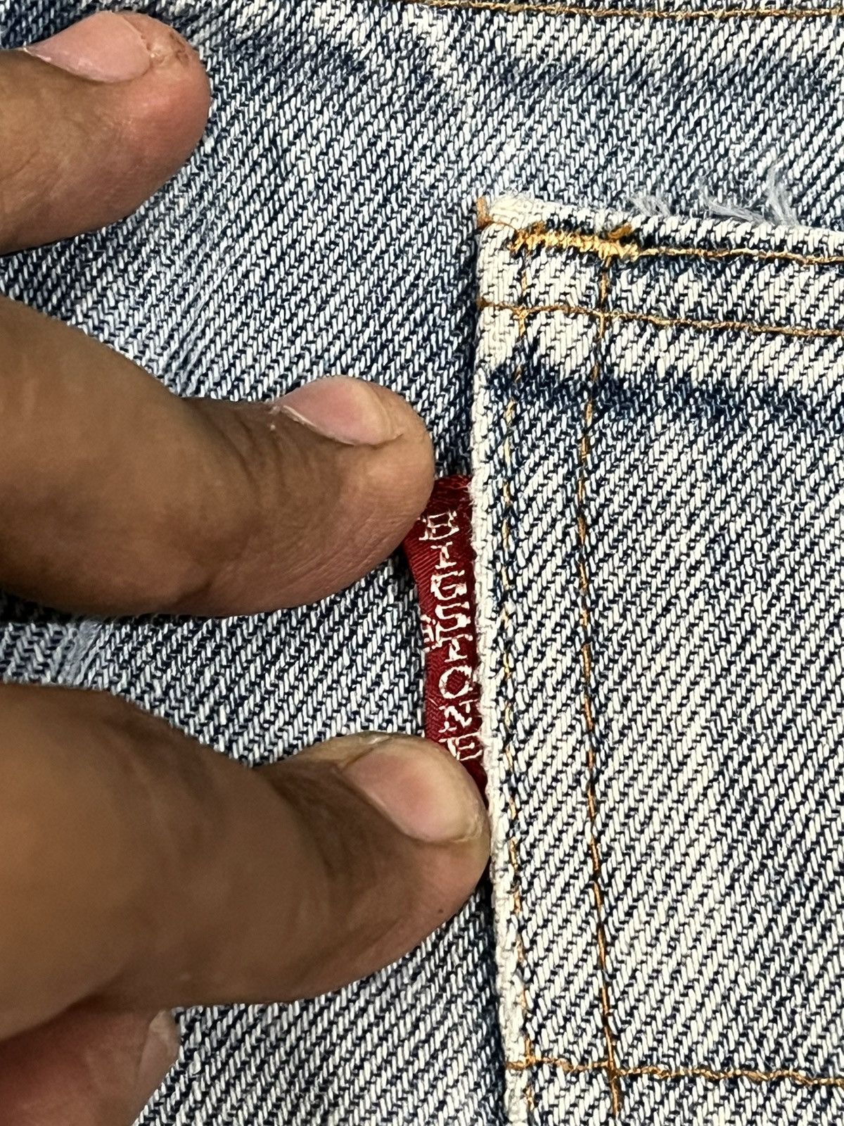 Le Grande Bleu (L.G.B.) Vintage BigStone Baggy Distressed Denim Size US 37 - 13 Thumbnail
