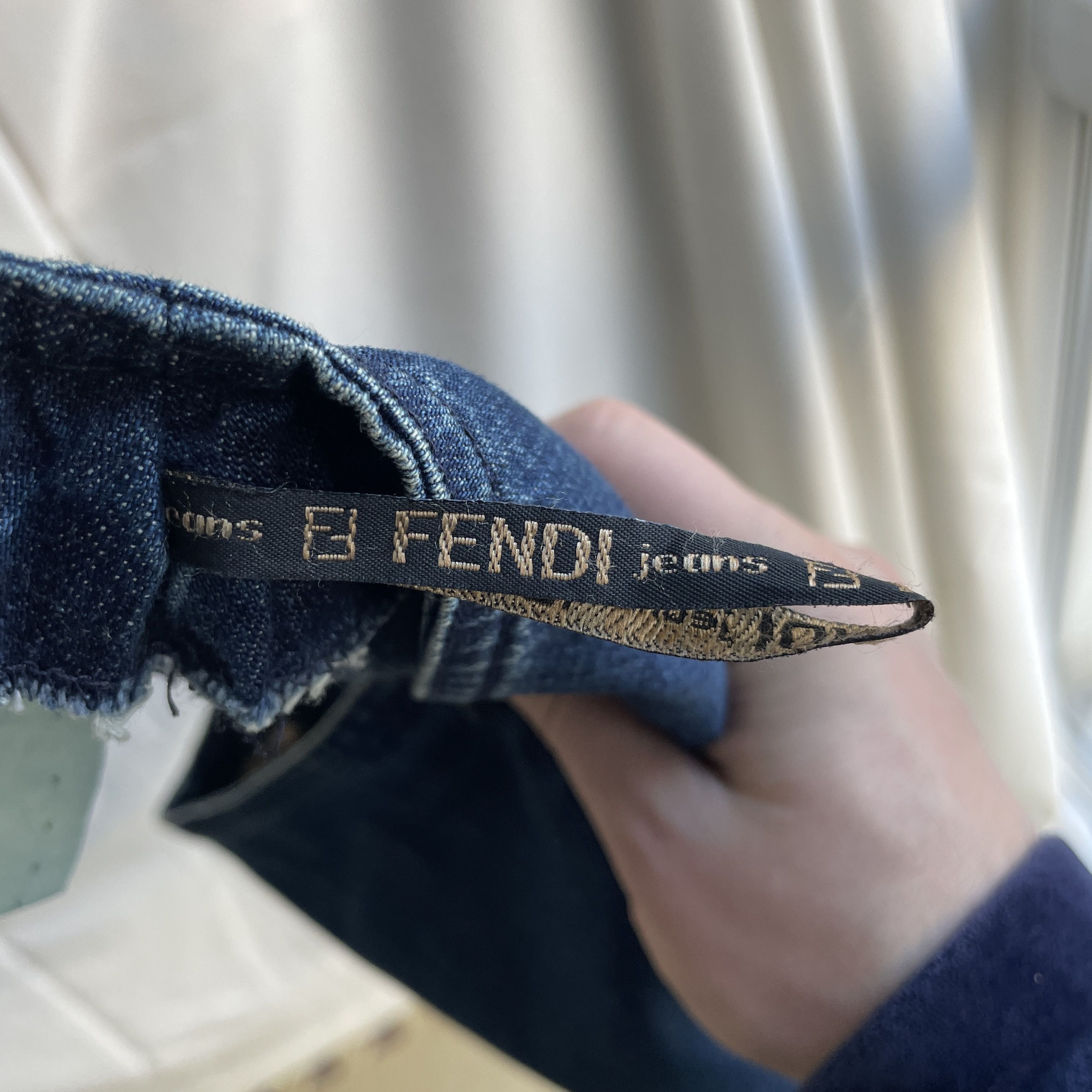 Fendi Fendi Vintage 00s Rhinestone Fringe Denim Midi Skirt Size 28 Size 28" / US 6 / IT 42 - 8 Thumbnail