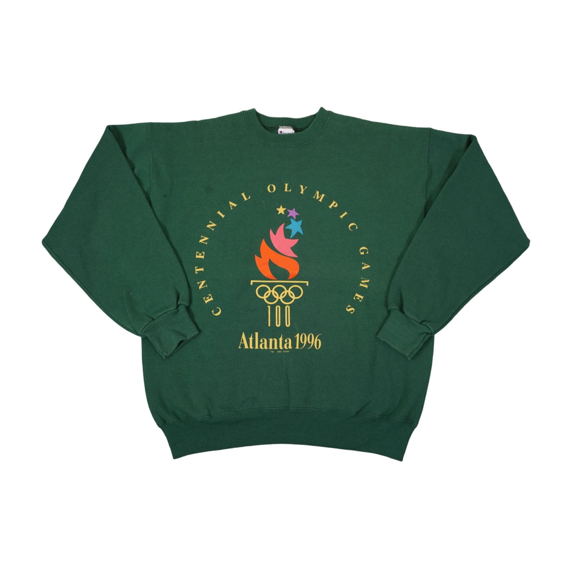 Sweat-shirt Vintage Kappa USA Homme Taille M - Jeux Olympiques Atlanta 1986, Blanc, Fabriqué En Italie