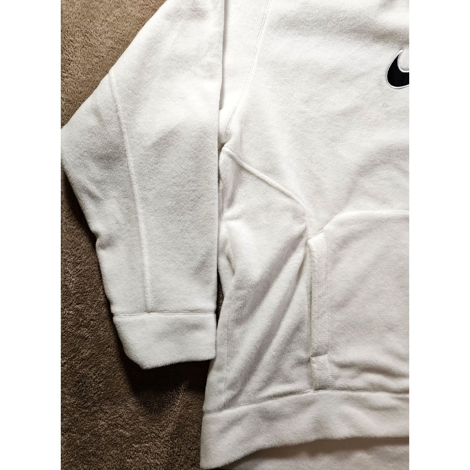 Nike VINTAGE Nike Center Swoosh Hoodie Men XL White Fleece 90s Retro Sports Size US XL / EU 56 / 4 - 3 Thumbnail