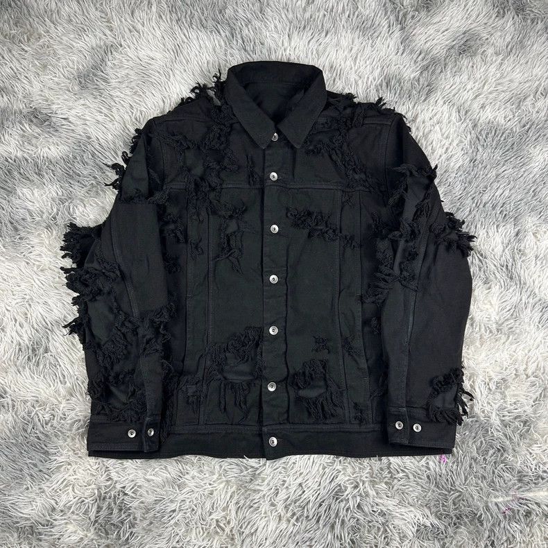 Rick Owens Rick Owens Erosion destroys men's denim jacket-2506 Size US S / EU 44-46 / 1 - 1 Thumbnail