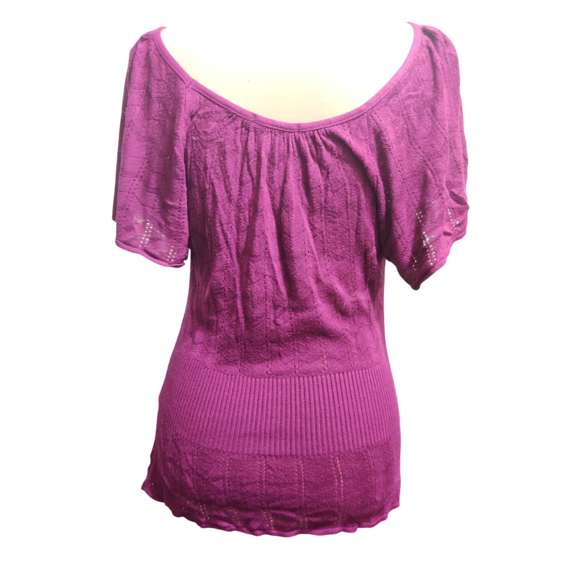 Other Twenty one Womens Blouse Knit Chic Flutter Short Sleeve Pepl Size S / US 4 / IT 40 - 5 Thumbnail