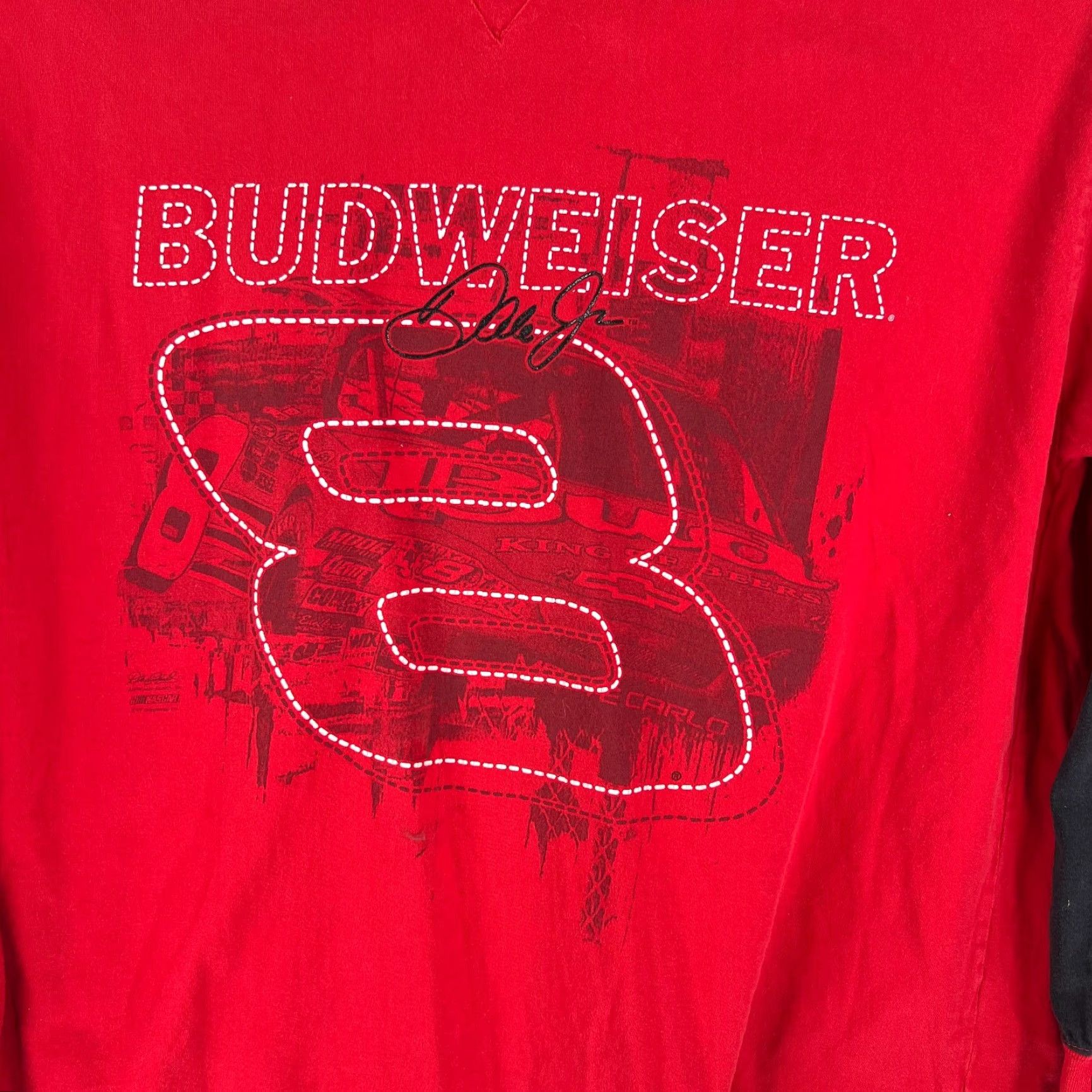 Chase Authentics VINTAGE Budweiser 8 Chase Authentics Mens Red Long Sleeves Graphic T Shirt Size XXL Size US XXL / EU 58 / 5 - 2 Thumbnail