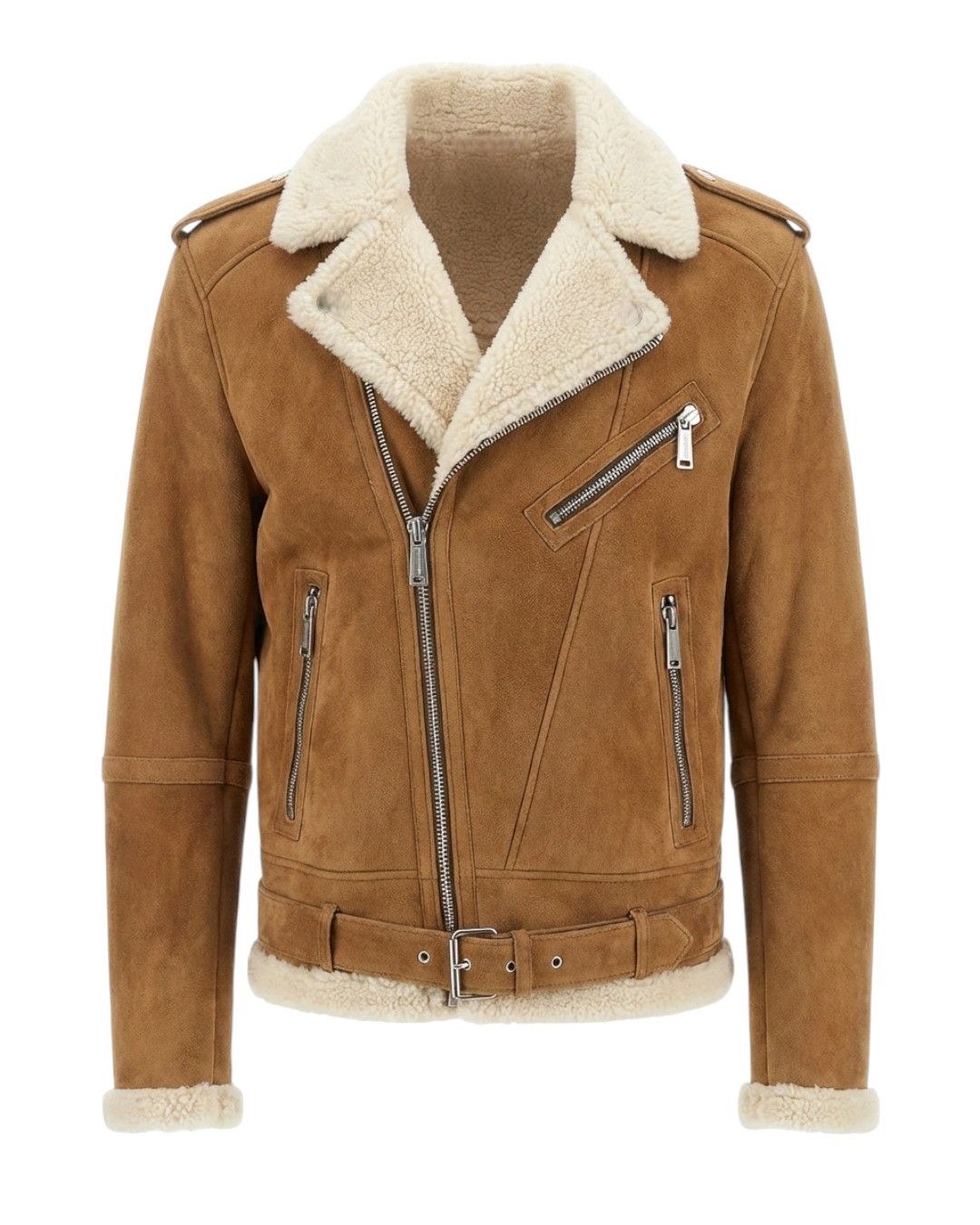 Dsquared2 HEAVY SHEARLING LEATHER BIKER JACKET Size US M / EU 48-50 / 2 - 1 Thumbnail