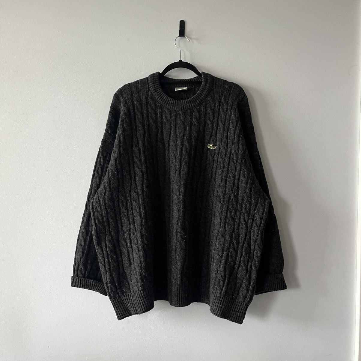 Lacoste Vintage Lacoste Wool Blend Sweater Cable Knit Sweatshirt Size US XL / EU 56 / 4 - 1 Thumbnail