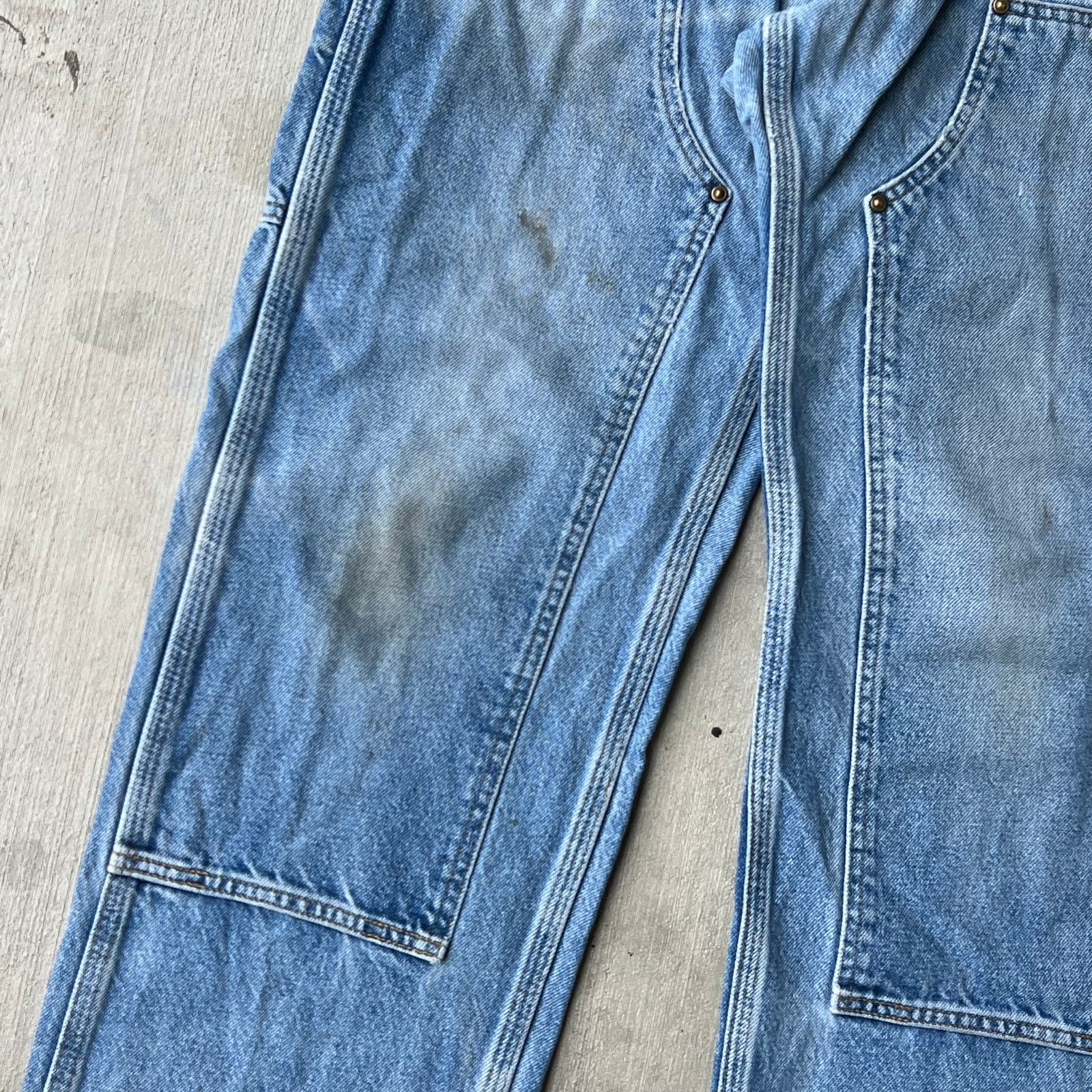 Carhartt × Vintage Carhartt denim blue jeans double knee work carpenter pants Size US 29 - 10 Thumbnail