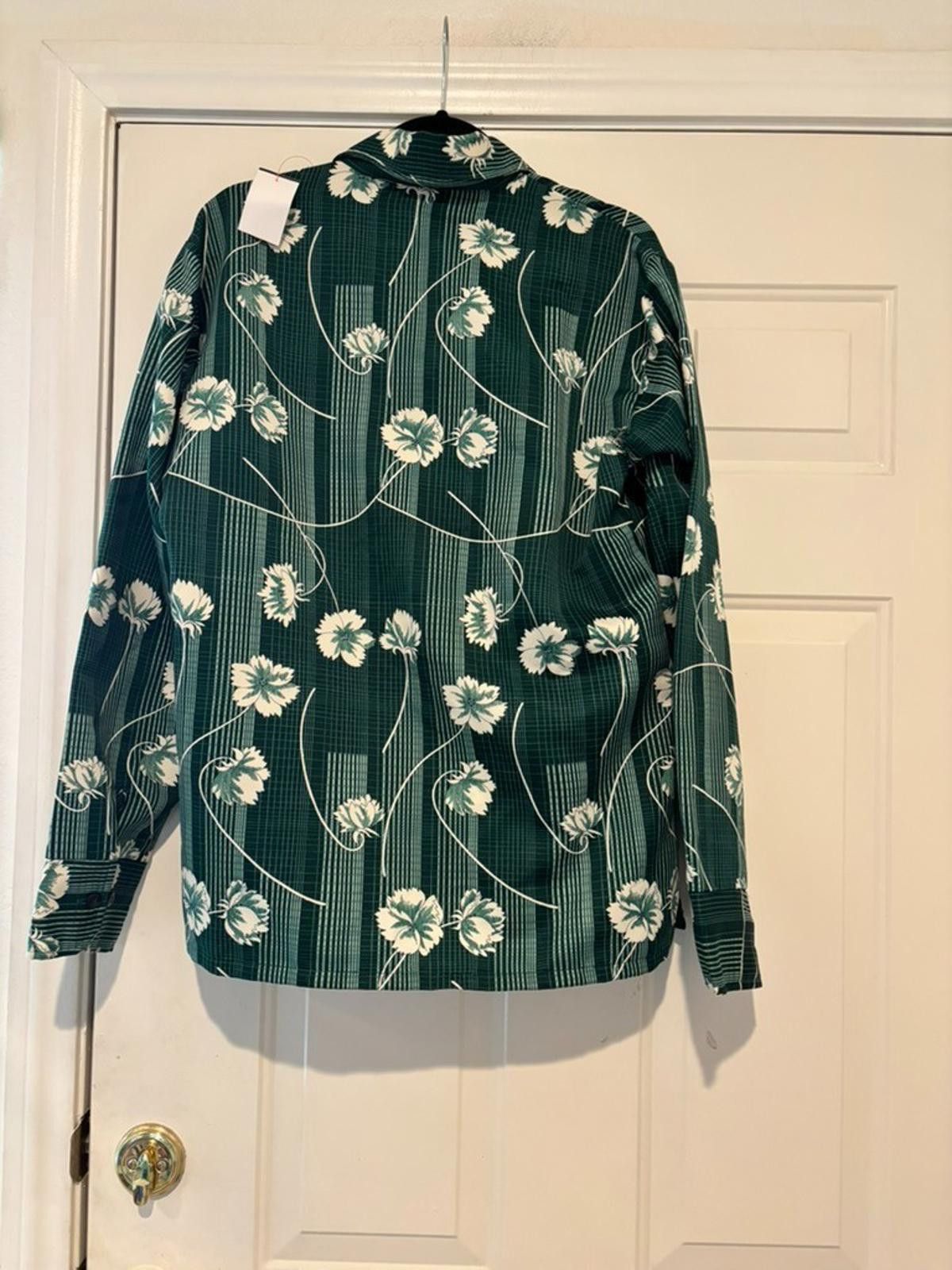 Designer Men's green floral Mr. Jan vintage shirt sz L #527 Size US L / EU 52-54 / 3 - 1 Preview