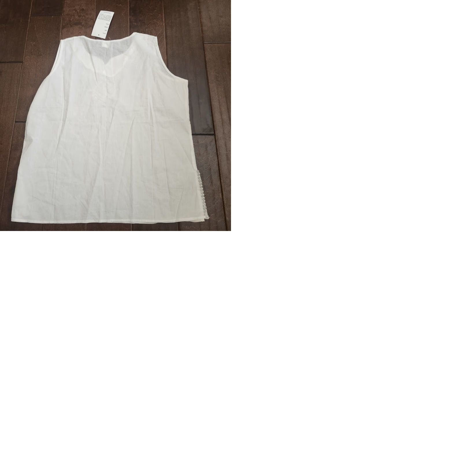 Vintage Sanchi White Embroidered Sleeveless Blouse Top Cotton Size Medium Women Regular Pullover Blouse, Party/Cocktail, Casual, Travel Size M / US 6-8 / IT 42-44 - 9 Thumbnail