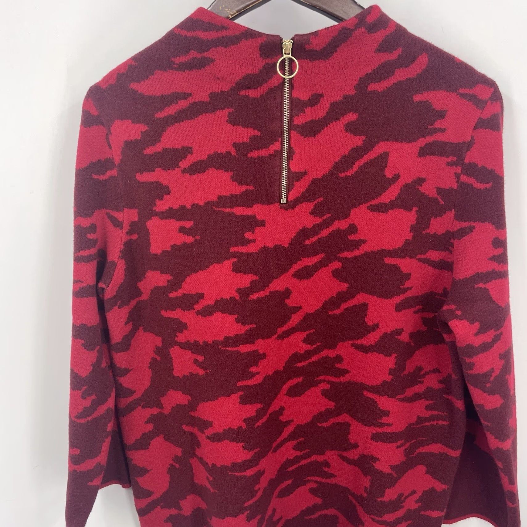 Vintage Chicos Sweater Womens L Back Zip Mock-Neck Casual Knit Red Vintage No (adjust to rules) Size L / US 10 / IT 46 - 5 Thumbnail