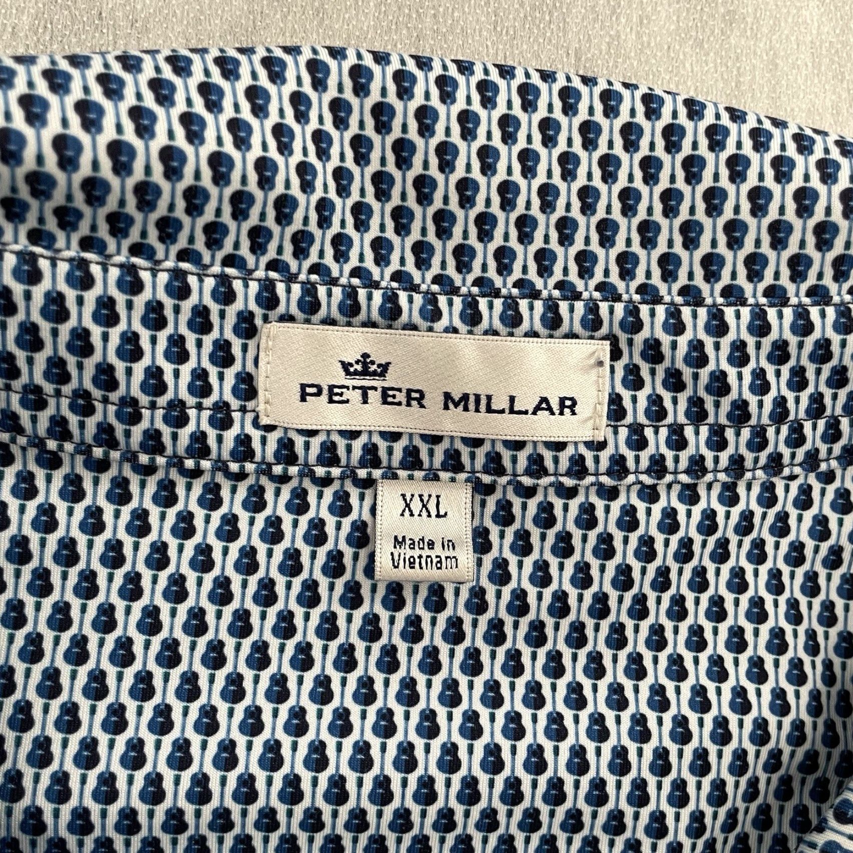 Peter Millar Peter Millar Shirt Polo 2XL Adult Blue All Over Gator Guitar Golf Creek Print Size US XXL / EU 58 / 5 - 6 Thumbnail