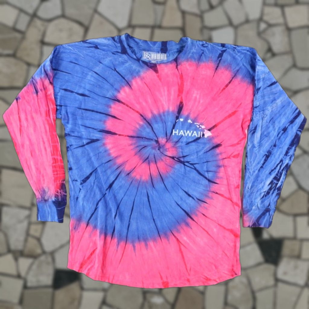Vintage R&R Gifts Hawaii Jersey Tie-Dye Long Sleeve T-Shirt Blue Men's L Size US L / EU 52-54 / 3 - 1 Thumbnail