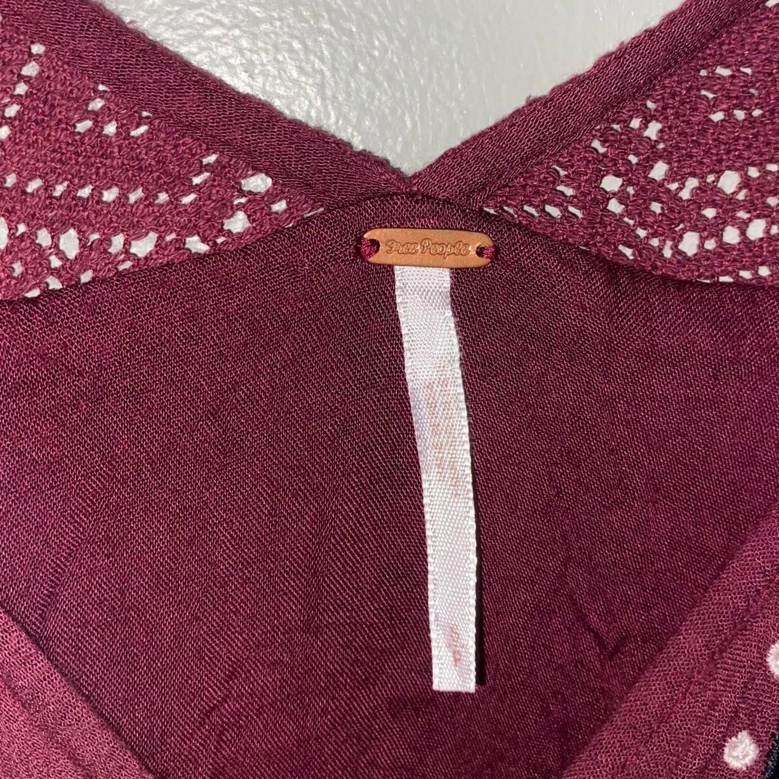 Free People Free People Women's Burgundy Dress Size S / US 4 / IT 40 - 3 Thumbnail
