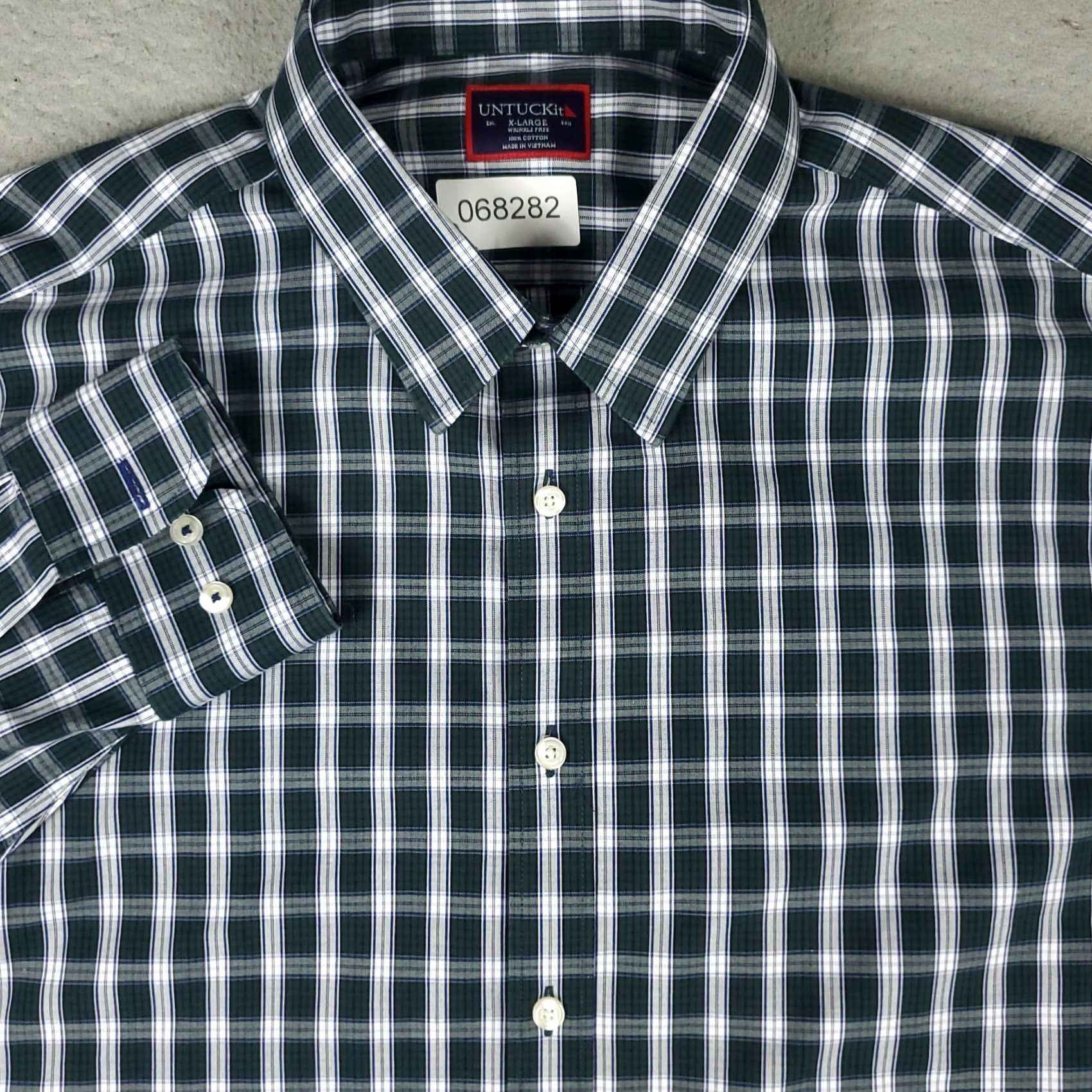 UNTUCKit UNTUCKit Shirt Mens XL Green Plaid Button-Up Long Sleeve Casual Style Size US XL / EU 56 / 4 - 2 Thumbnail