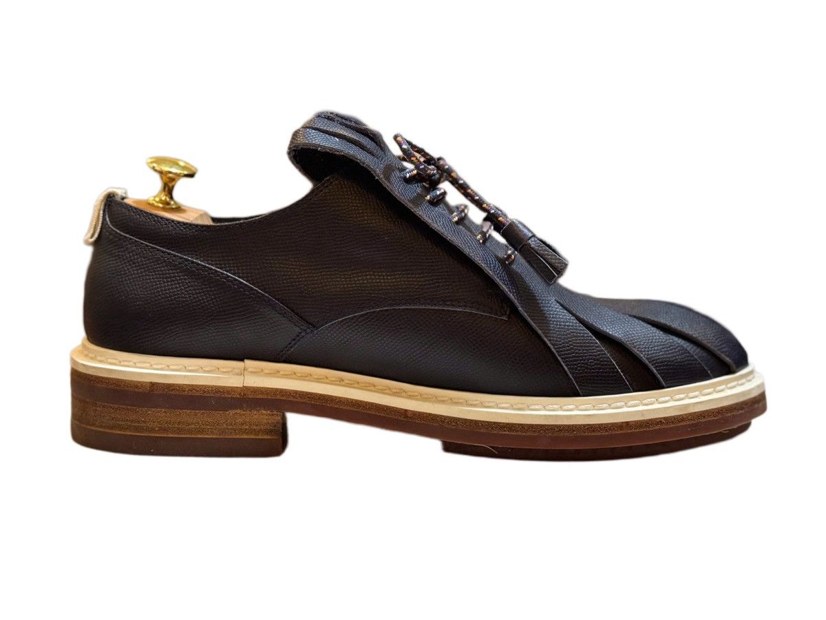 Kris Van Assche KRISVANASSCHE Navy Fringed Tongue Derby Shoes – SUPER RARE Size US 8 / EU 41 - 8 Thumbnail