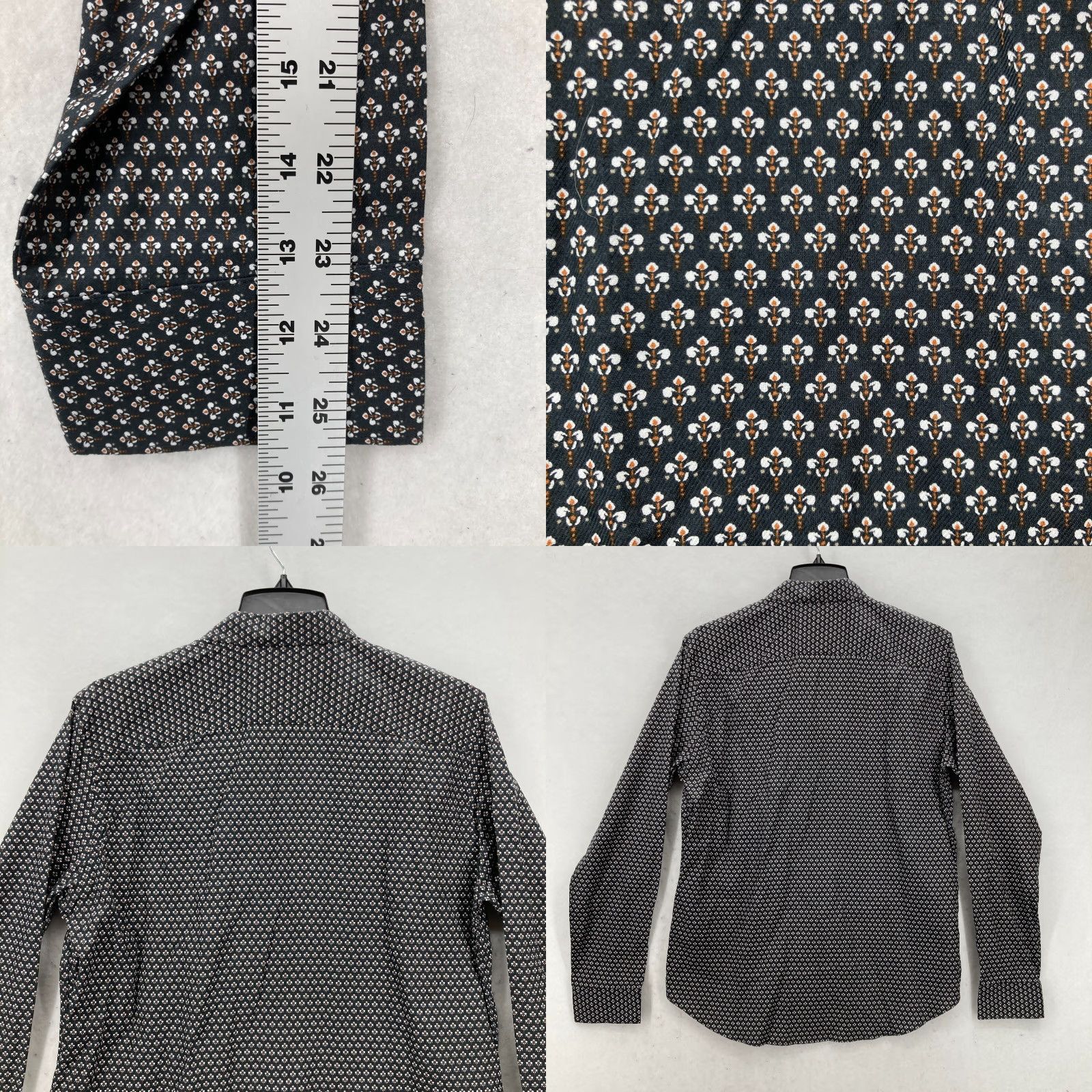 Jack & Jones Jack & Jones Best Shirt Mens Large Button Up Long Sleeve Black Geometric Holiday Shirt Size US L / EU 52-54 / 3 - 9 Thumbnail