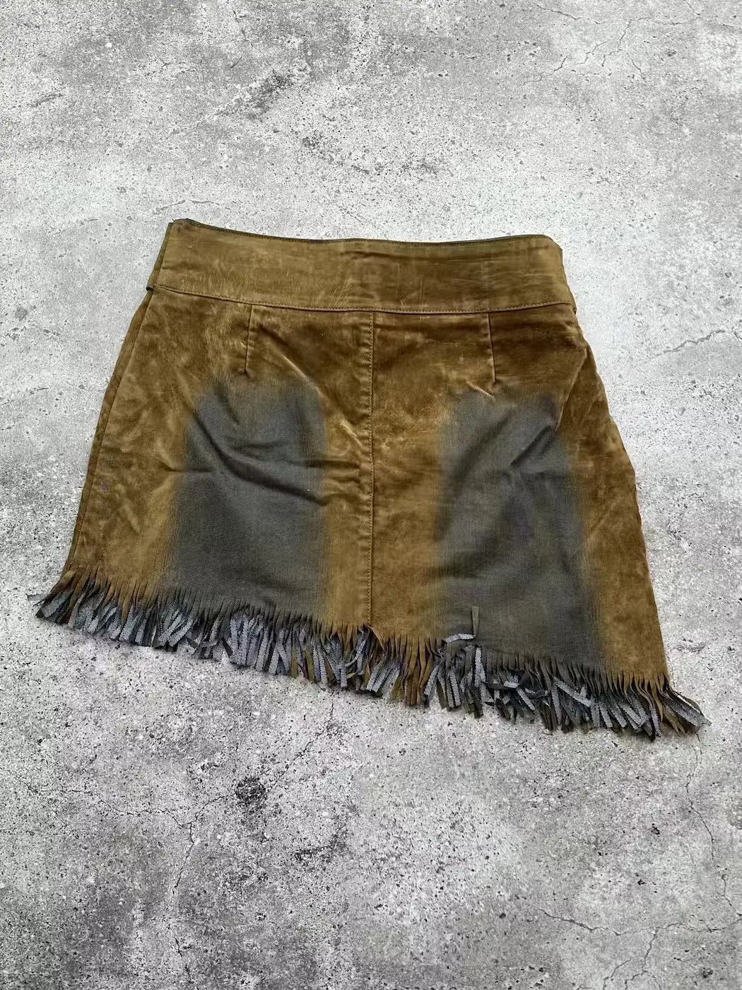 Japanese Brand Vintage Faded Belt Skirt Size 28" / US 6 / IT 42 - 4 Thumbnail
