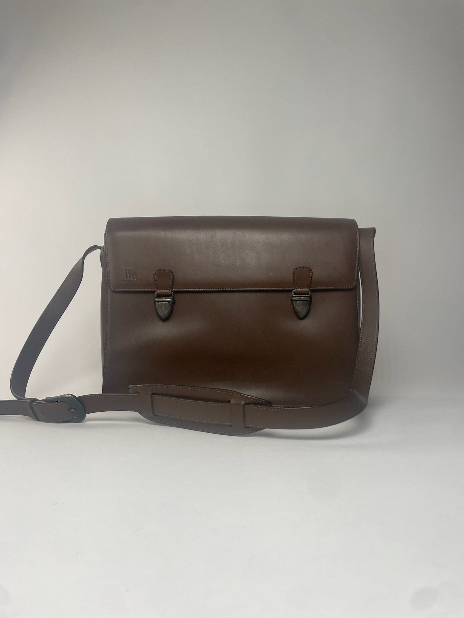 Issey Miyake Vintage Leather Shoulder Briefcase Brown Size ONE SIZE - 1 Thumbnail