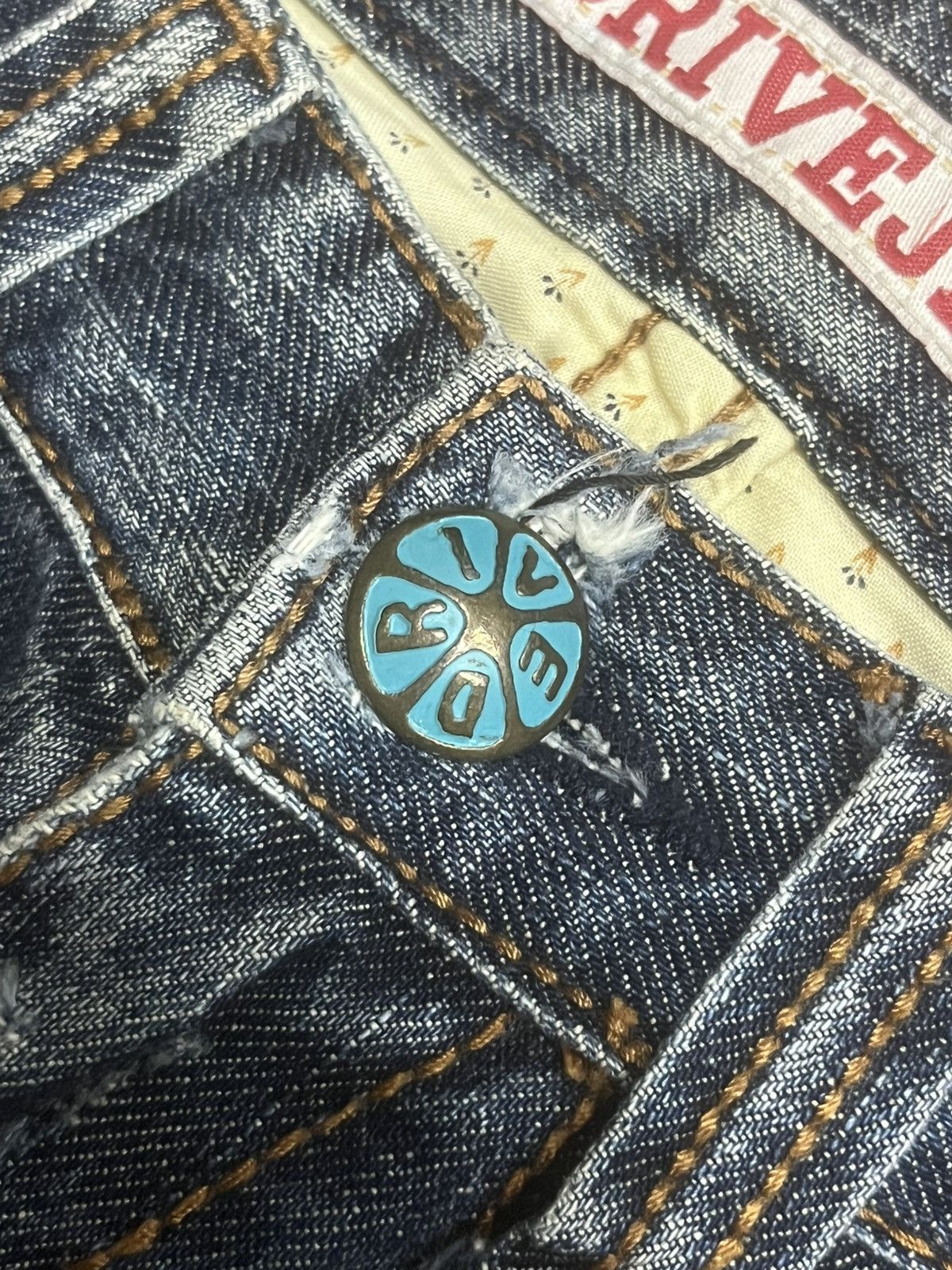 Japanese Brand Japanese Drive Jeans Blue Washed Distressed Flare Denim Size 25" / US 0 / IT 36 - 5 Thumbnail