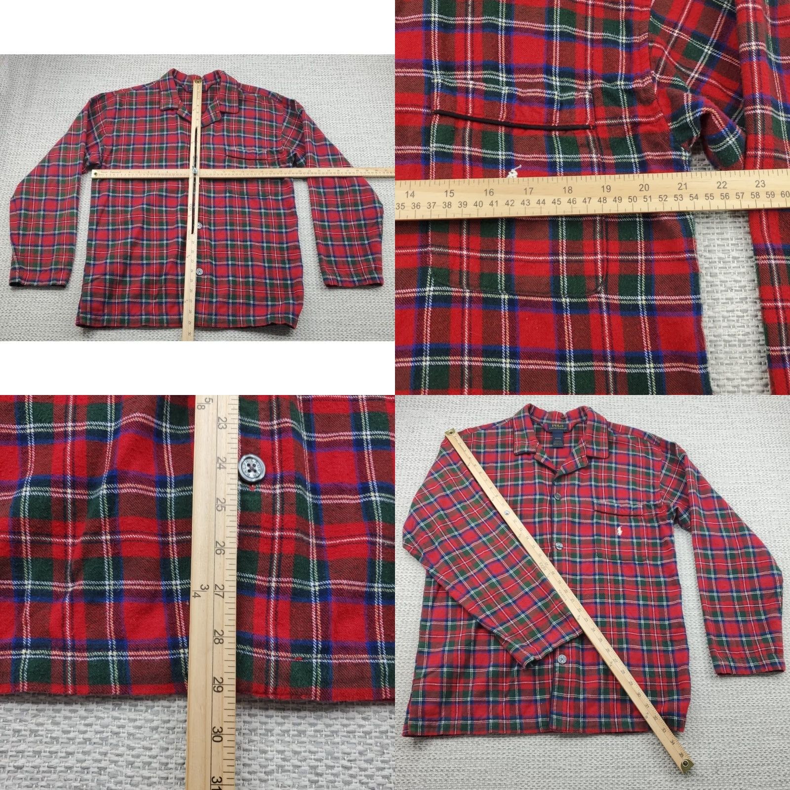 Polo Ralph Lauren Polo Ralph Lauren Mens Medium Plaid Pajama Sleepwear Button Up Shirt Cotton Size US M / EU 48-50 / 2 - 8 Thumbnail