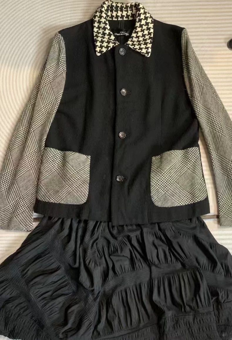 Comme des Garcons CDG Wool Blend Coat with Houndstooth Collar 2505-Nextarrow Size US M / EU 48-50 / 2 - 8 Thumbnail